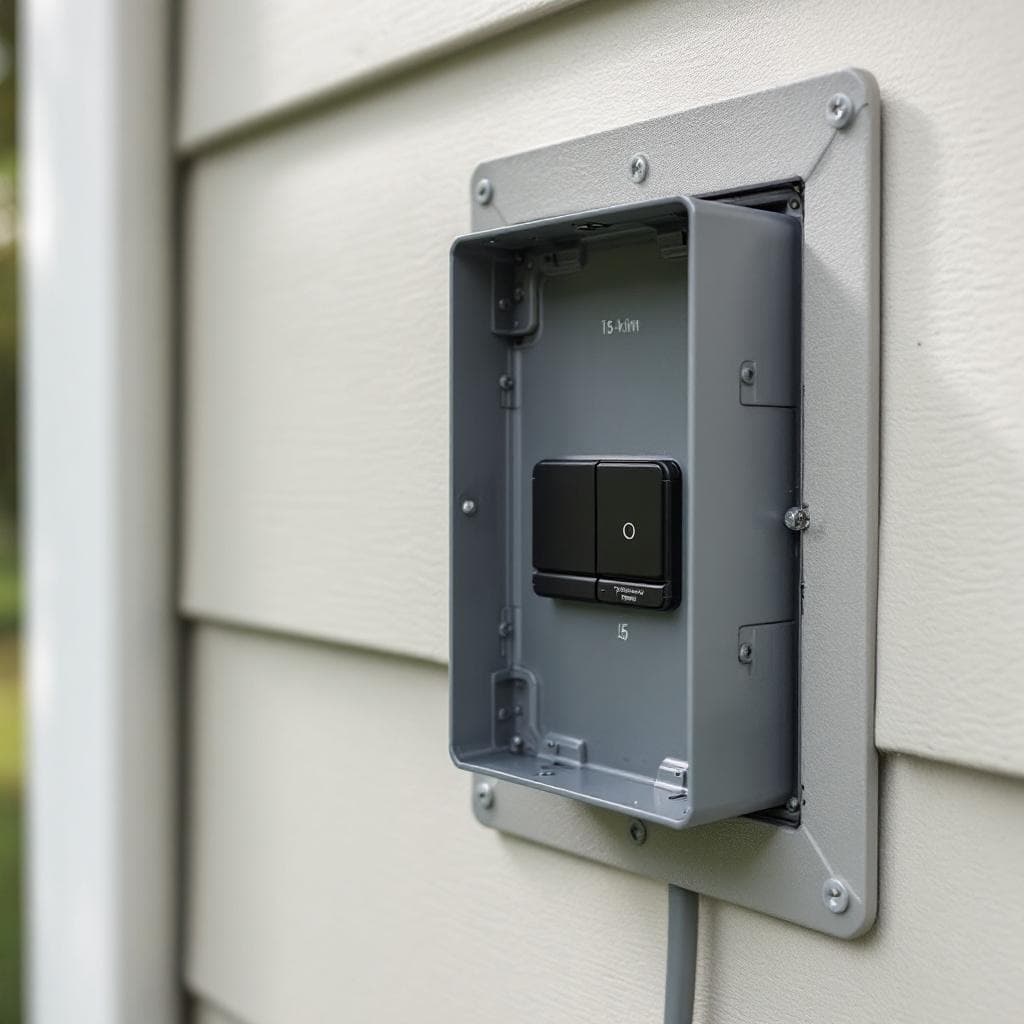 Code-required dedicated electrical disconnect at the radon fan in Cincinnati