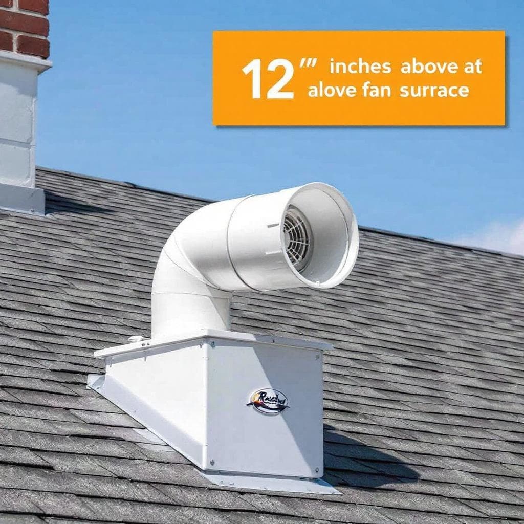 Radon mitigation pipe terminating above the roofline at a Cincinnati home, code-compliant exterior